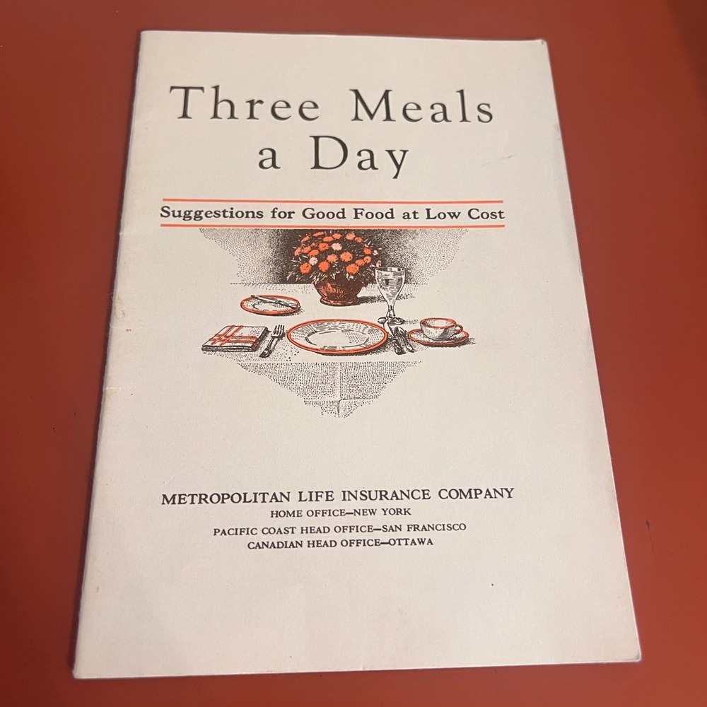 Vintage Three Meals a Day Metropolitan Life Insurance Cookbook Booklet Recipes